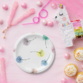 踊りタンデロン |水彩花模様 ペーパープレート (パーティー)