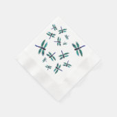 踊りターコイズトンフライ 縁ありカクテルナプキン (角)