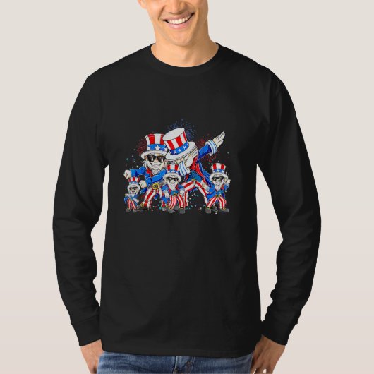 踊りダビングアンクルサム7月の4thボーイズガールズK Tシャツ (正面)