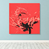 踊りダリア キャンバスプリント (インサイチュ (ウッドフロア))