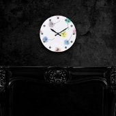 踊りダンデリオン |水彩花柄 ラウンド壁時計