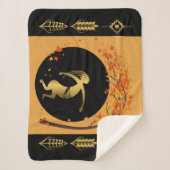 踊りツリー紅葉ココペリ シェルパブランケット (正面)