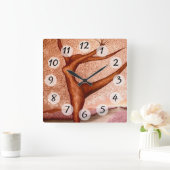 踊りツリー スクエア壁時計 (ホーム)