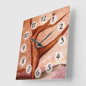 踊りツリー スクエア壁時計 (傾斜)