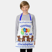 踊りテディは自尊心ビルダーを負う子供へ エプロン (着用した状態)