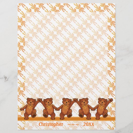 踊りテディベアカスタムスクラップブックページ チラシ (正面)