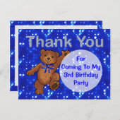 踊りテディベア3rd誕生日パーティーありがとう ポストカード (正面/裏面)