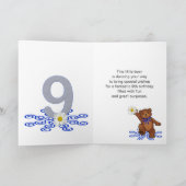 踊りテディベア9th誕生日forガール カード (内部)