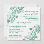 踊りデイジー婚約パーティと写真 招待状 (裏面)