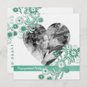 踊りデイジー婚約パーティと写真 招待状 (正面/裏面)