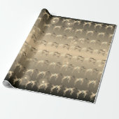 踊りトナカイ淡い色のブロンズ ラッピングペーパー (アンロールド)