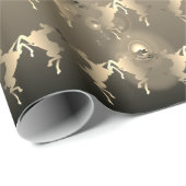 踊りトナカイ淡い色のブロンズ ラッピングペーパー (ロールコーナー)