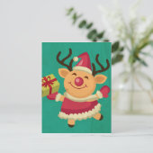 踊りトナカイ葉書 ポストカード (スタンド正面)