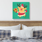 踊りトナカイ キャンバスプリント (インサイチュ (寝室))