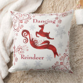 踊りトナカイ/ダマスククリスマスピロー クッション (ブランケット)