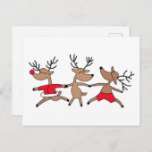 踊りトナカイ ポストカード (正面/裏面)