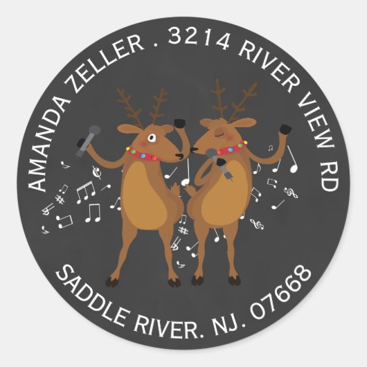 踊りトナリークリスマス住所 シールシール ラウンドシール (正面)