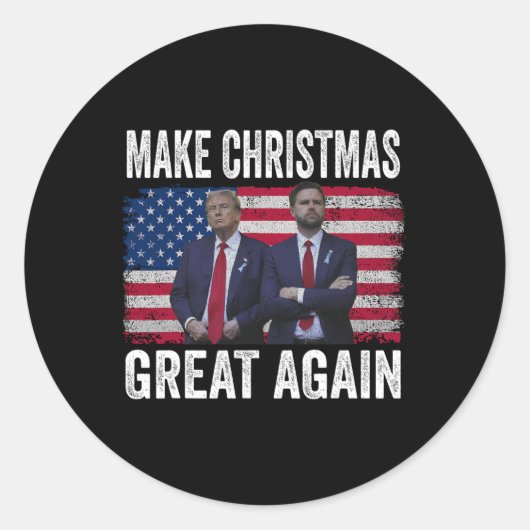 踊りトランプサンタとDj Vance Make Christmas Gr ラウンドシール (正面)