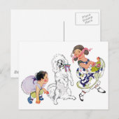 踊りドッグ&ガール ポストカード (正面/裏面)