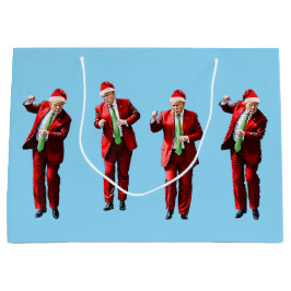 踊りドナルドトランプクリスマスマガ ラージペーパーバッグ