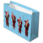 踊りドナルドトランプクリスマスマガ ラージペーパーバッグ (正面アングル)