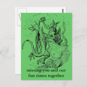 踊りドラゴンポストカード ポストカード (正面/裏面)