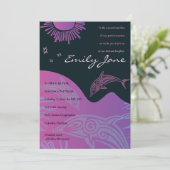 踊りドルフィンズバルミツワー招待状インピンク 招待状 (スタンド正面)