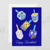 踊りドレイデルスハヌカー シーズンポストカード (正面/裏面)