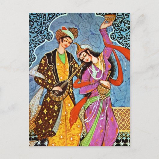 踊りニンフとミュージシャン葉書 ポストカード (正面)