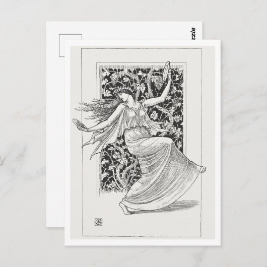 踊りニンフウォルタークレーンアート ポストカード (正面/裏面)