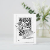 踊りニンフ – 白黒ヴィンテージアート ポストカード (スタンド正面)