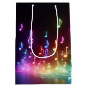 踊りネオンミュージカルノート ミディアムペーパーバッグ (裏面)