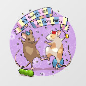 踊りネズミパーティータイムバナー紙吹雪とバルーン ウィンドウサイン (シート)