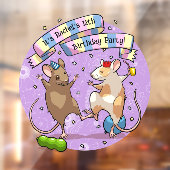 踊りネズミパーティータイムバナー紙吹雪とバルーン ウィンドウサイン (シート2)