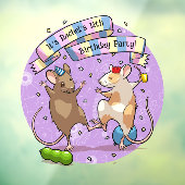 踊りネズミパーティータイムバナー紙吹雪とバルーン ウィンドウサイン (シート3)