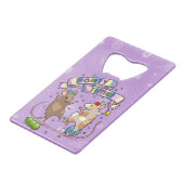 踊りネズミパーティータイムバナー紙吹雪とバルーン クレジットカード栓抜き (正面アングル)