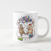 踊りネズミパーティータイムバナー紙吹雪とバルーン ジャンボコーヒーマグカップ (右)