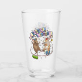 踊りネズミパーティータイムバナー紙吹雪とバルーン タンブラーグラス (裏面)