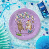 踊りネズミ名前の追加ハッピーバースデーパーティー ペーパープレート (パーティー)