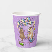 踊りネズミ名前の追加ハッピーバースデーパーティー 紙コップ (裏面)