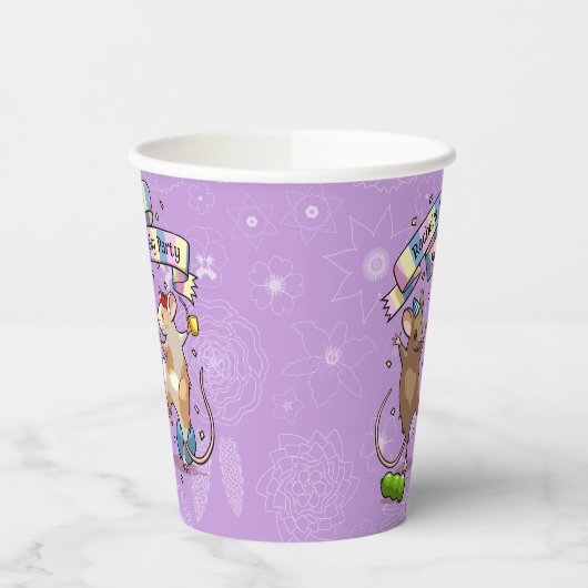 踊りネズミ名前の追加ハッピーバースデーパーティー 紙コップ (左)