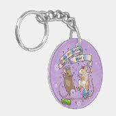 踊りネズミ名&年齢ハッピーバースデーパーティー キーホルダー (正面左)