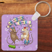 踊りネズミ名&年齢ハッピーバースデーパーティー キーホルダー (裏面)