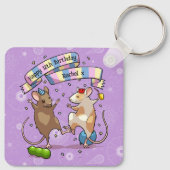 踊りネズミ名&年齢ハッピーバースデーパーティー キーホルダー (裏面)