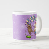 踊りネズミ名&年齢ハッピーバースデーパーティー ジャンボコーヒーマグカップ (正面右)