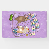 踊りネズミ名&年齢ハッピーバースデーパーティー 横断幕 (横)