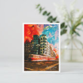 踊りハウスプラハチェコビューティフル油 ポストカード (スタンド正面)