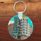 踊りハウスプラハチェコリパブリックお洒落アート キーホルダー (正面)
