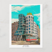 踊りハウスプラハチェコリパブリックお洒落アート ポストカード (正面)