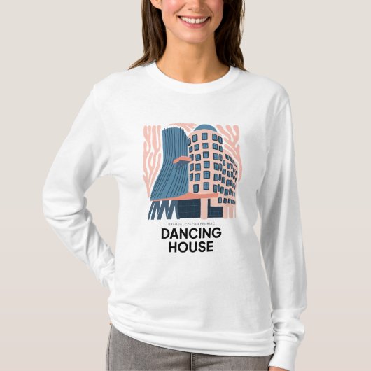 踊りハウスプラハチェコ抽象芸術旅行フローラ Tシャツ (正面)